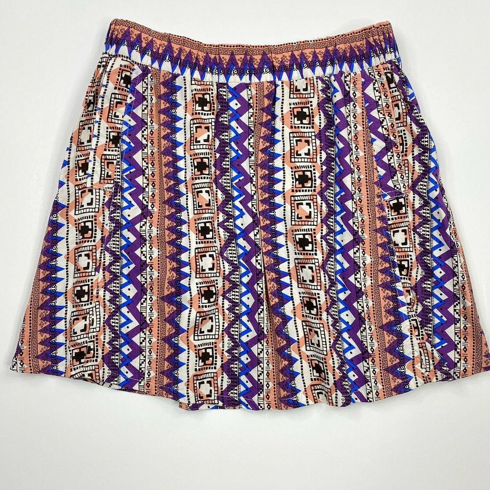 Forever 21 Tribal Boho Flowy Skater Skirt  Size M